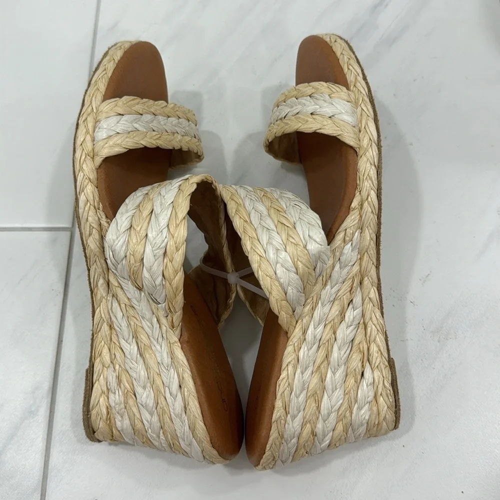 NEW! André Assous Nolita Raffia Wedge Slide Sandal - Size 40
